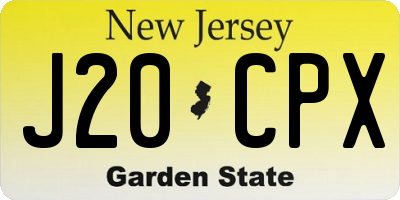 NJ license plate J20CPX