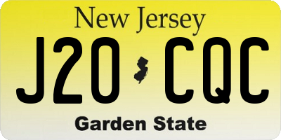 NJ license plate J20CQC