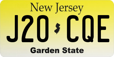 NJ license plate J20CQE