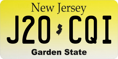 NJ license plate J20CQI