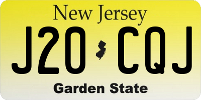 NJ license plate J20CQJ