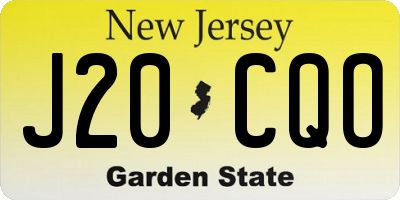 NJ license plate J20CQO