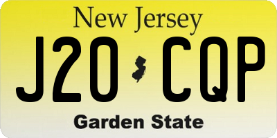 NJ license plate J20CQP
