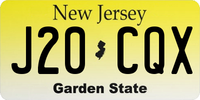 NJ license plate J20CQX
