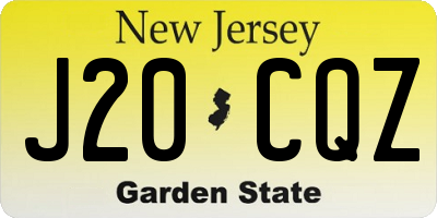 NJ license plate J20CQZ