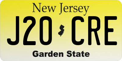 NJ license plate J20CRE