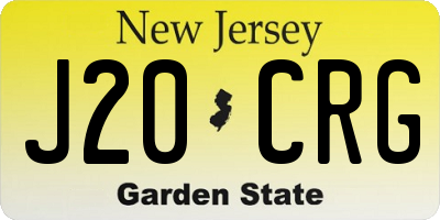 NJ license plate J20CRG