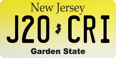 NJ license plate J20CRI