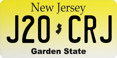 NJ license plate J20CRJ