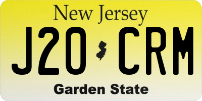 NJ license plate J20CRM