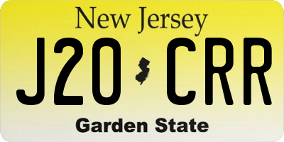 NJ license plate J20CRR
