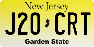 NJ license plate J20CRT