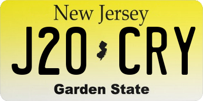 NJ license plate J20CRY