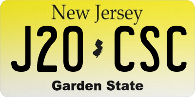 NJ license plate J20CSC