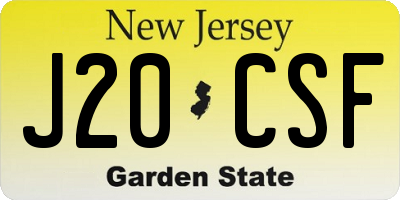 NJ license plate J20CSF