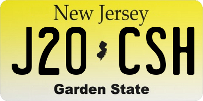 NJ license plate J20CSH