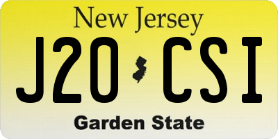 NJ license plate J20CSI