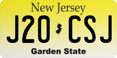 NJ license plate J20CSJ