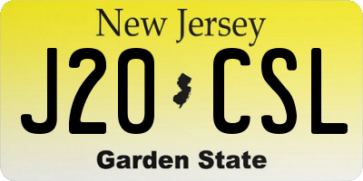 NJ license plate J20CSL