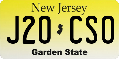 NJ license plate J20CSO