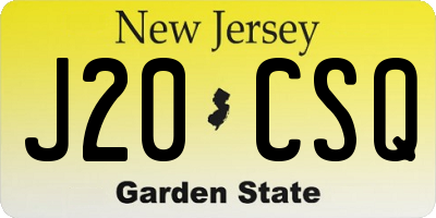 NJ license plate J20CSQ