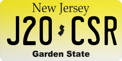 NJ license plate J20CSR