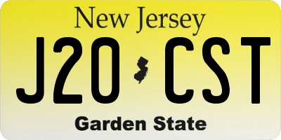 NJ license plate J20CST