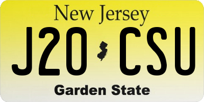 NJ license plate J20CSU