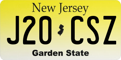 NJ license plate J20CSZ