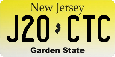 NJ license plate J20CTC