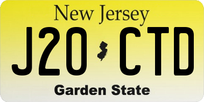 NJ license plate J20CTD