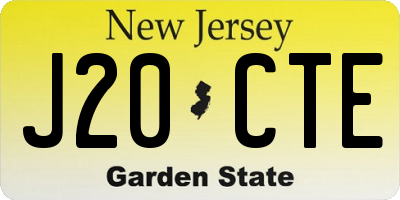 NJ license plate J20CTE