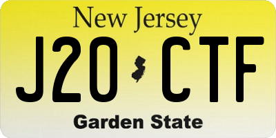 NJ license plate J20CTF