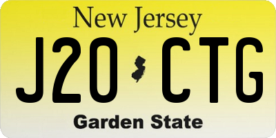 NJ license plate J20CTG