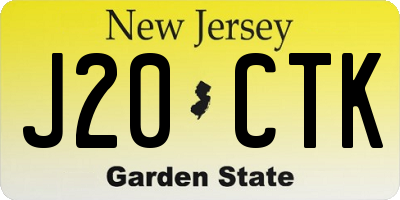 NJ license plate J20CTK