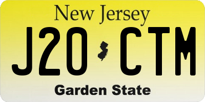 NJ license plate J20CTM