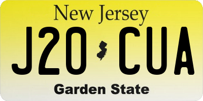 NJ license plate J20CUA