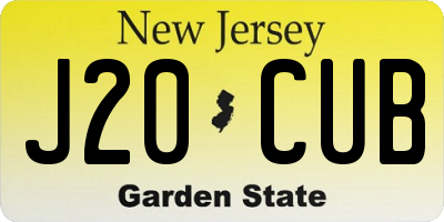 NJ license plate J20CUB