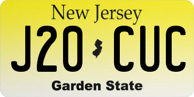 NJ license plate J20CUC