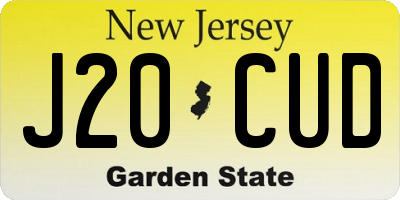 NJ license plate J20CUD