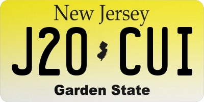 NJ license plate J20CUI
