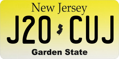 NJ license plate J20CUJ