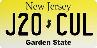 NJ license plate J20CUL