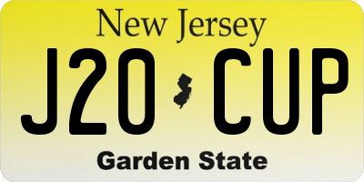NJ license plate J20CUP