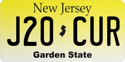 NJ license plate J20CUR