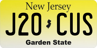 NJ license plate J20CUS
