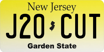 NJ license plate J20CUT