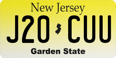 NJ license plate J20CUU