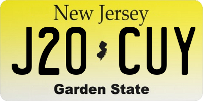 NJ license plate J20CUY