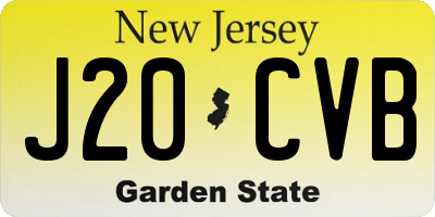NJ license plate J20CVB